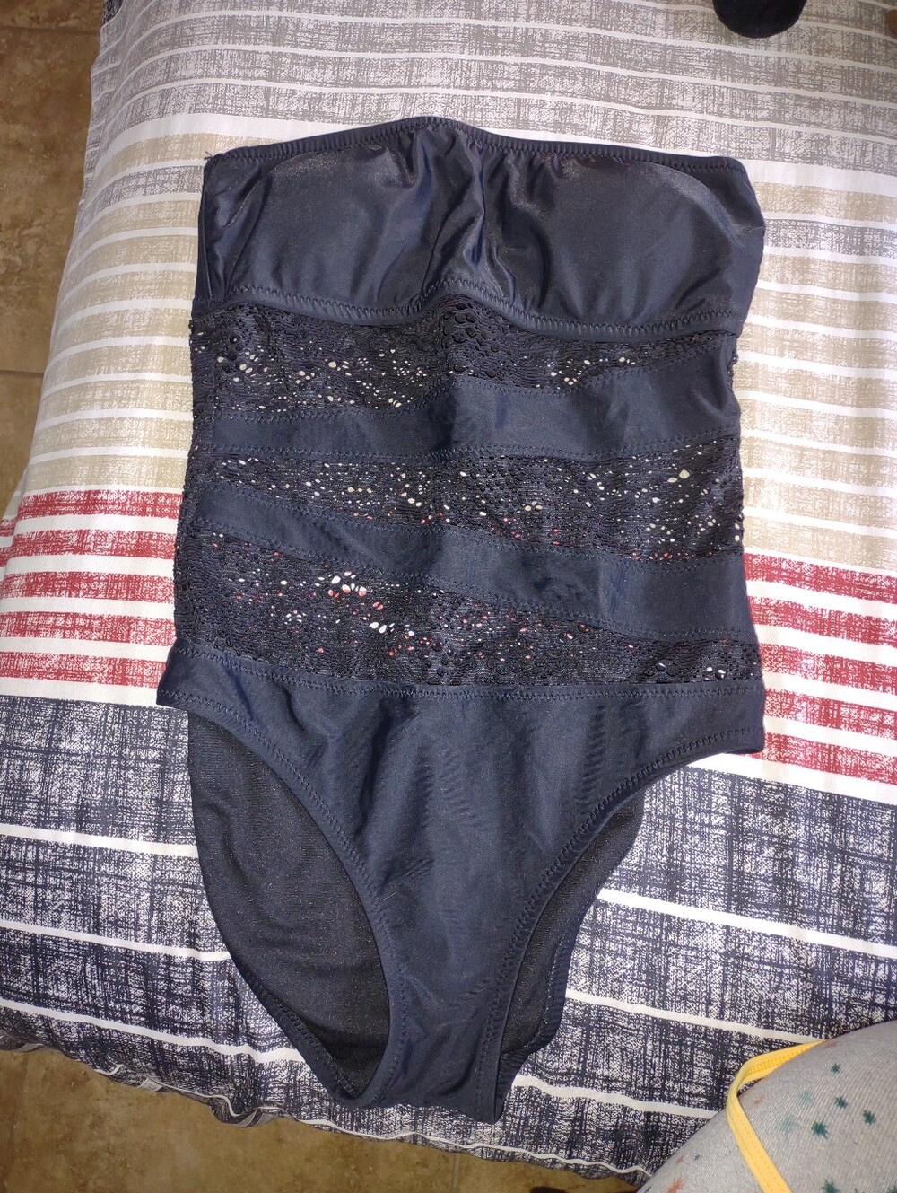 Black Lace One Piece Swimsuit